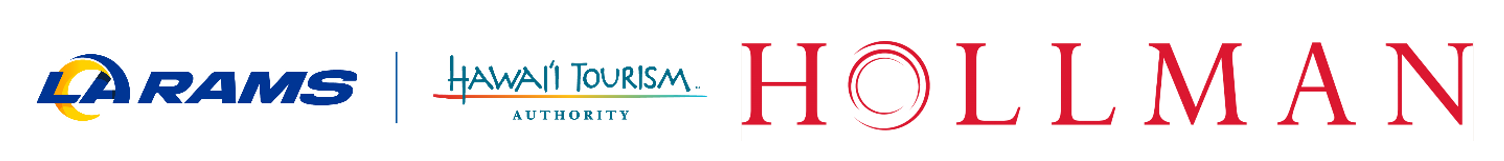 Los Angeles Rams, Hawaii Tourism Authority and Hollman Lockers logos.